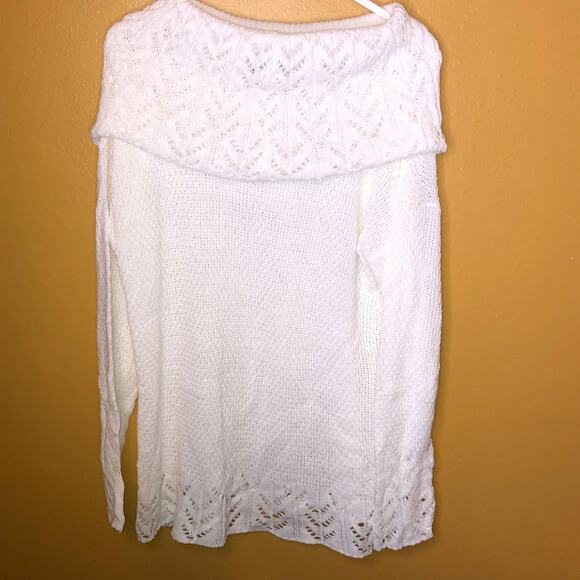 New Directions White Scarf Neck Sweater, XL - Picture 2 of 6